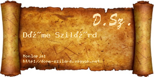 Döme Szilárd névjegykártya